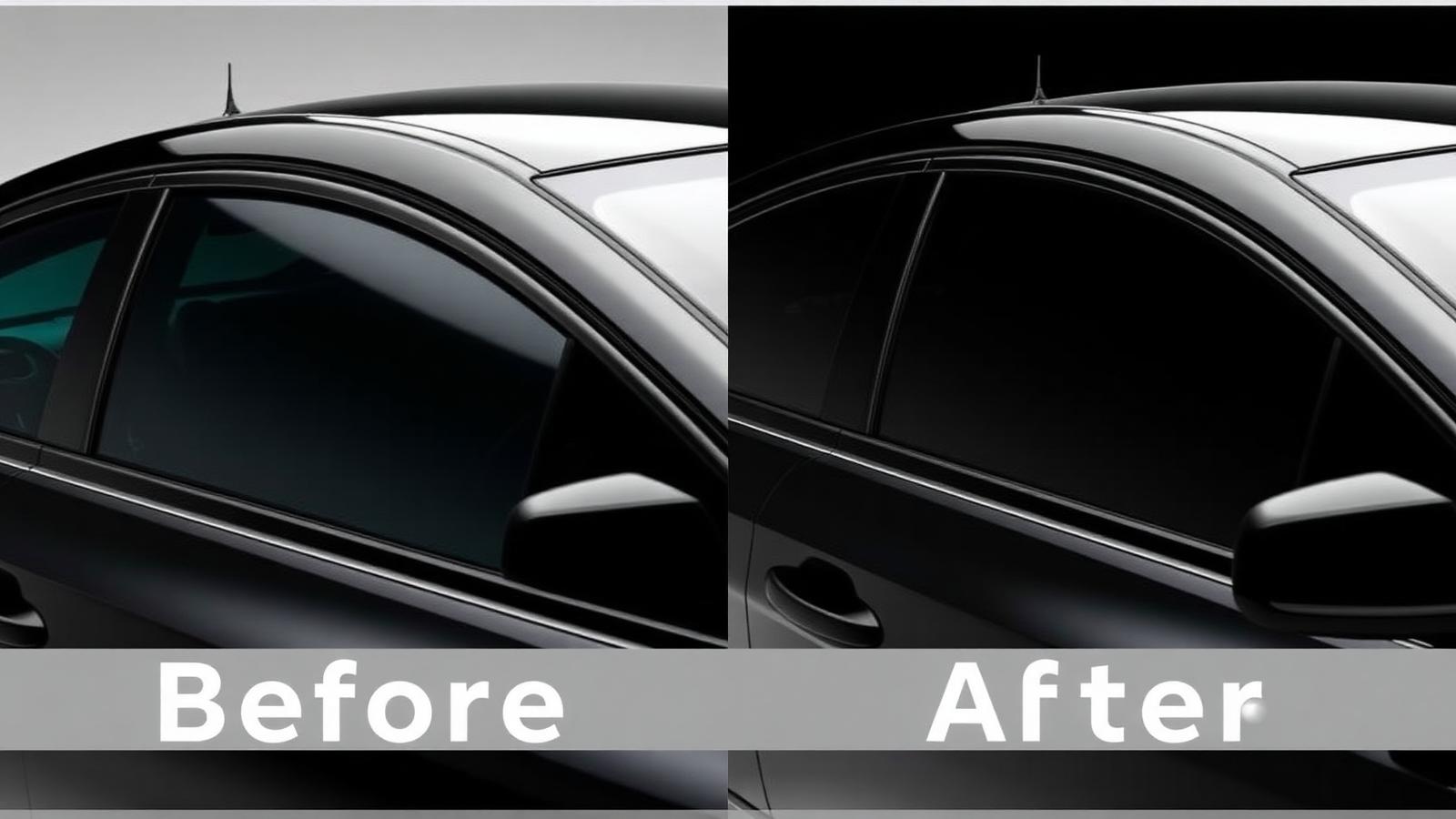 Voor en na window tinting vergelijking